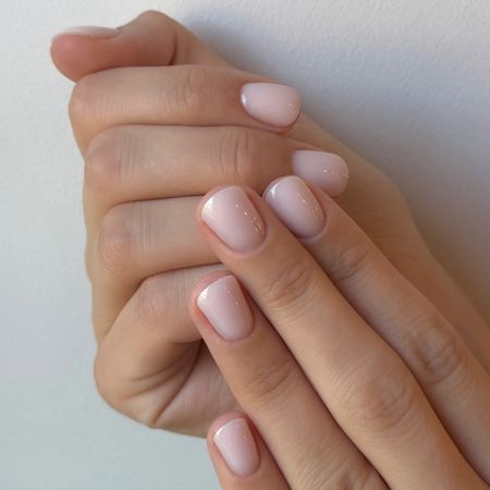 A soft pink manicure